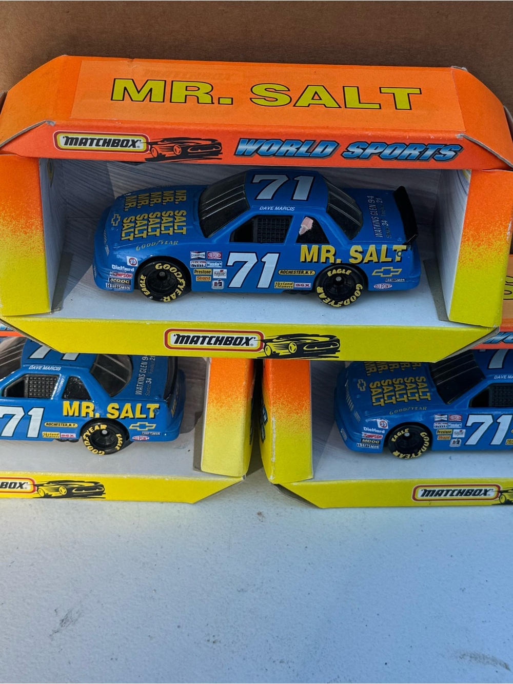 Match Mr. Salt #71 Blue Die-Cast Race Car with Yellow Decals